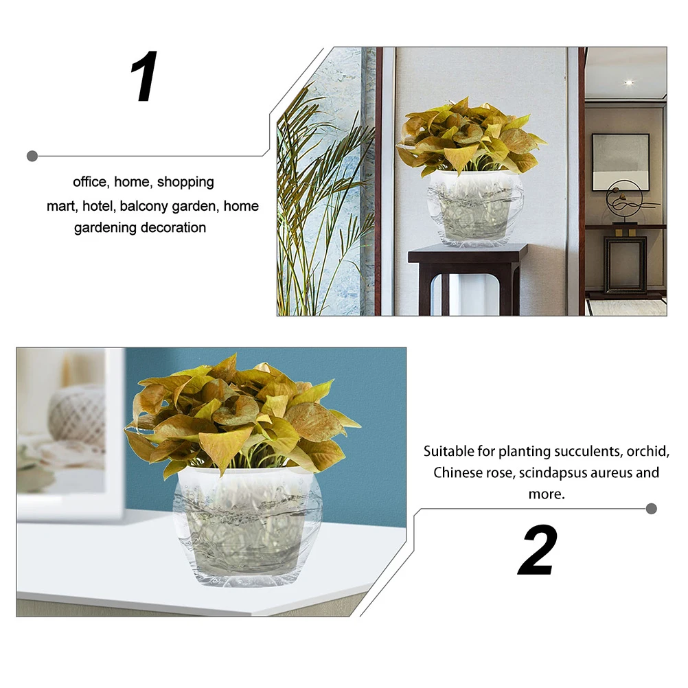 

Root Control Flowerpot Clear Air Plant Pots Plastic Container for Succulents chids Roses Scindapsus Office Better