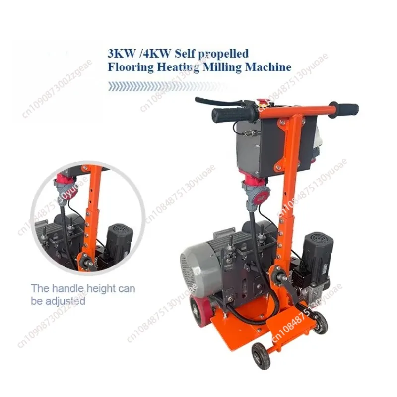 Self-propelled concrete floor heating milling machine