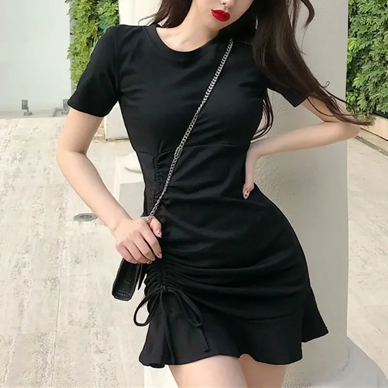 Bodycon Woman Dress Clothes Black Mini Short Tight Dresses for Women 2024 Trendy Fashion Retro Xxl One-piece Y2k Hot Outfits X G