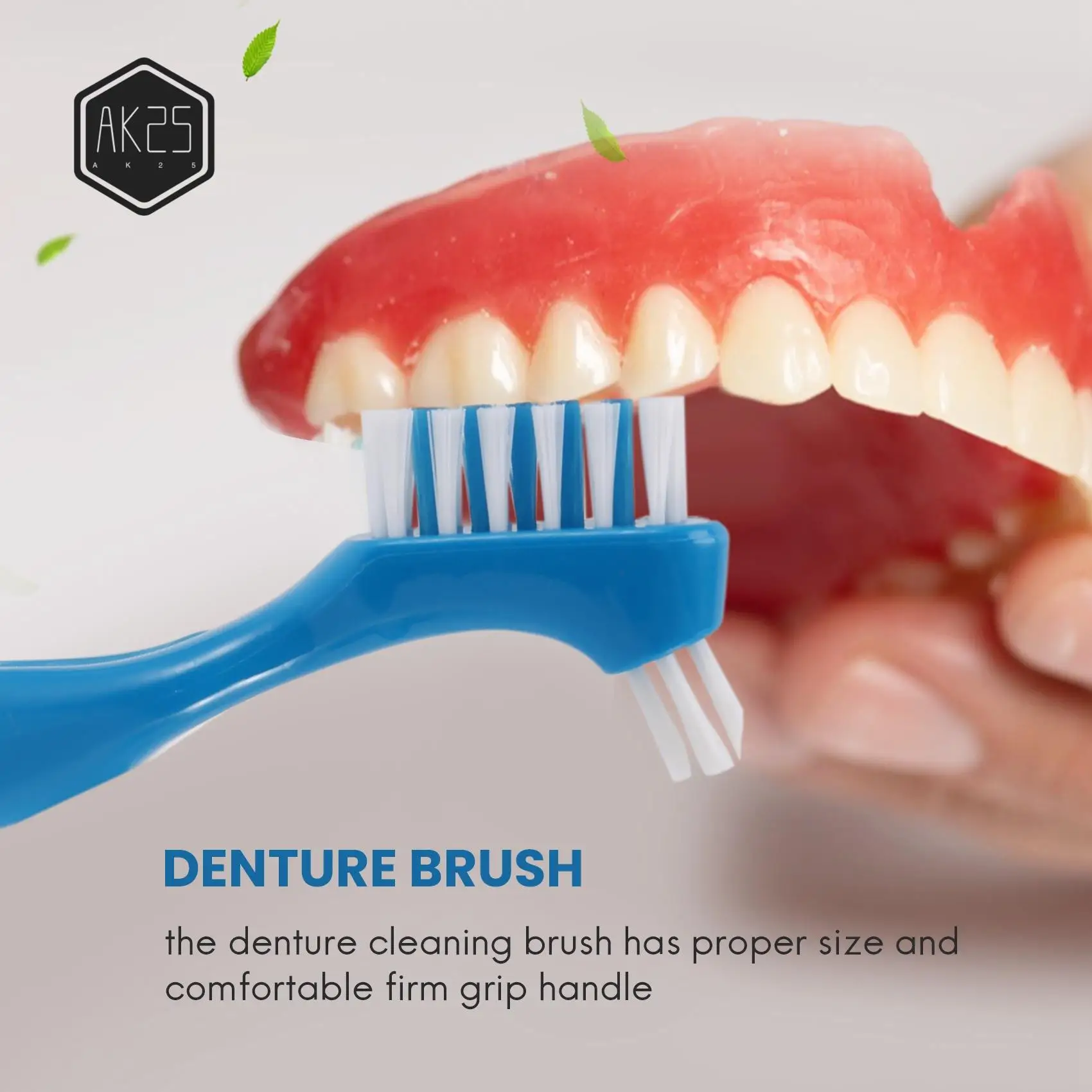 

AK25-12 Pack Denture Brush Hard Denture Cleaning Brush False Teeth Brush Toothbrush