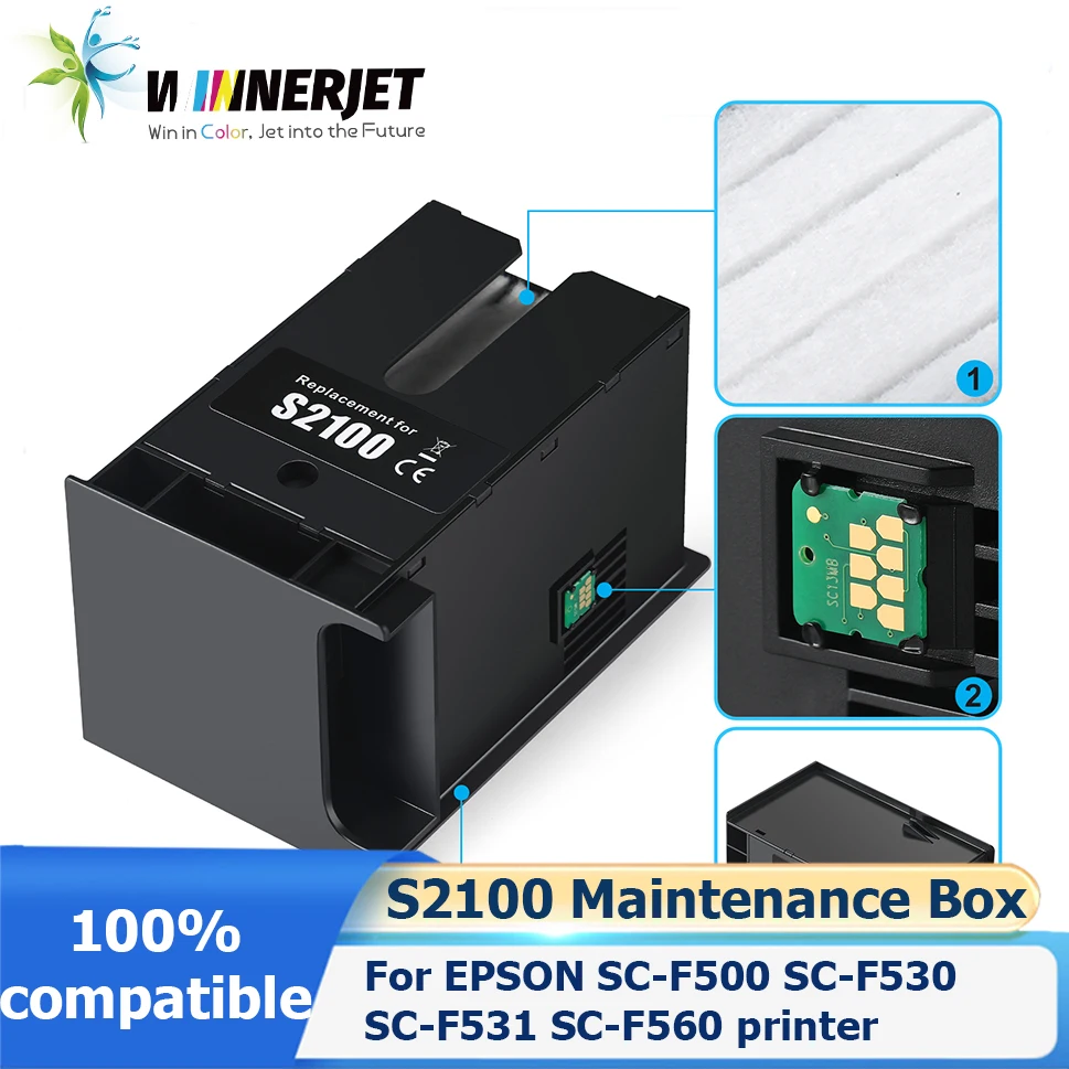 S2100/SC13MB Maintenance Box For Epson SureColor SC-F500/SC-F530/SC-F531/SC-F560/SC-F570/SC-F571/SC-T2100 /SC-T3100/SC-T3100N