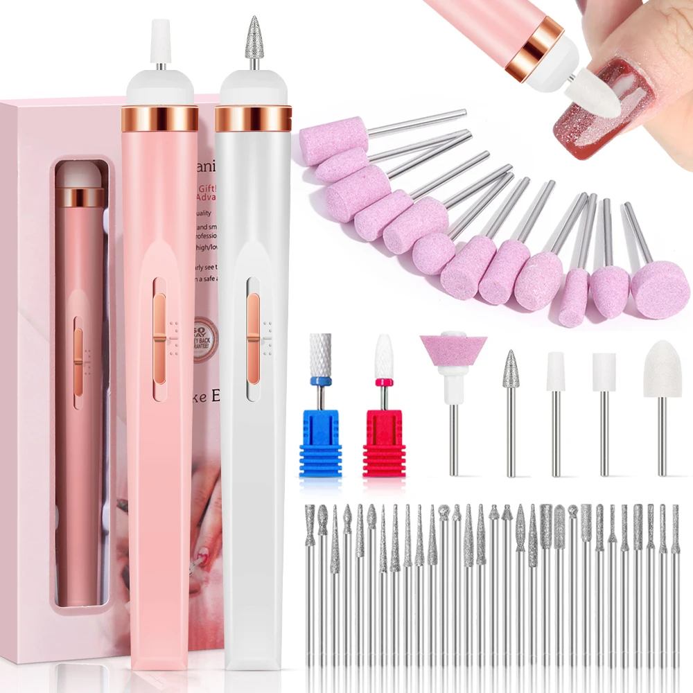 LINMANDA Kit de perceuse à ongles électrique sans fil manucure pédicure forme de polissage outils électriques rechargeables pour utilisation en Salon à domicile