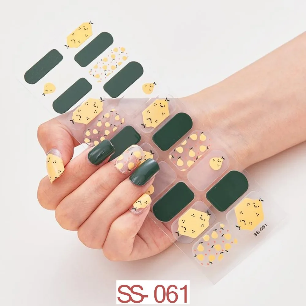 Europa e stati uniti hot gold Christmas nail sticker art tearable waterproof nails sticker set completo