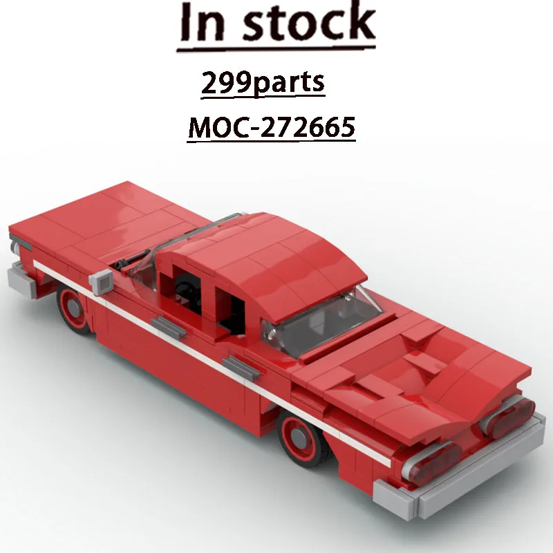 MOC-272665 New Classic Sports Red Supercar Assembly Model, 299 Parts, Creative Adult Birthday & New Year Building Block Toy Gift