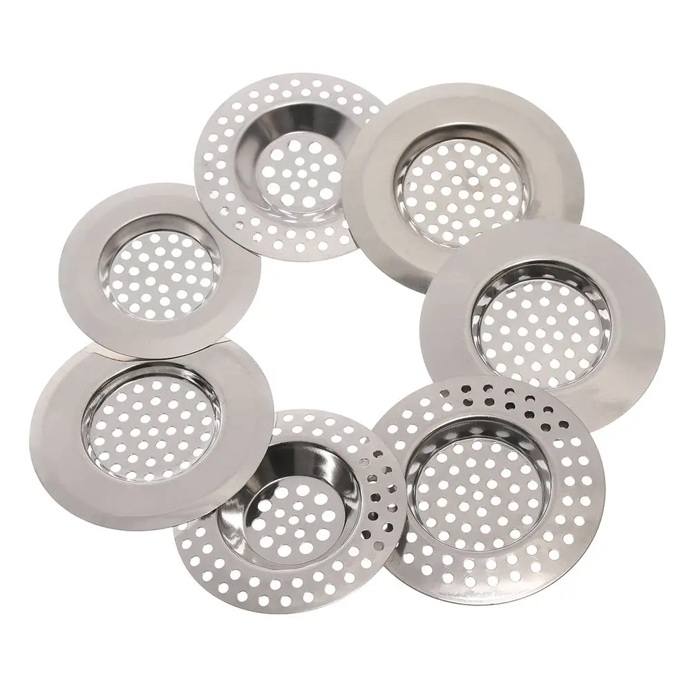 2Pcs Kitchen Bathroom Bathtub Sewer Hair Clean Up Anti Clog Mesh Trap Waste Catcher Drain Filter Sink Strainer