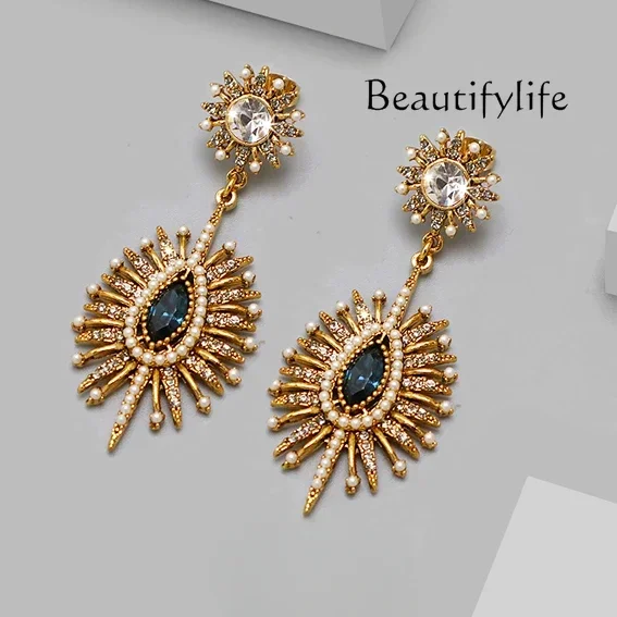 French color earrings, retro ear clips without ear piercings, unique high-end exquisite light luxury