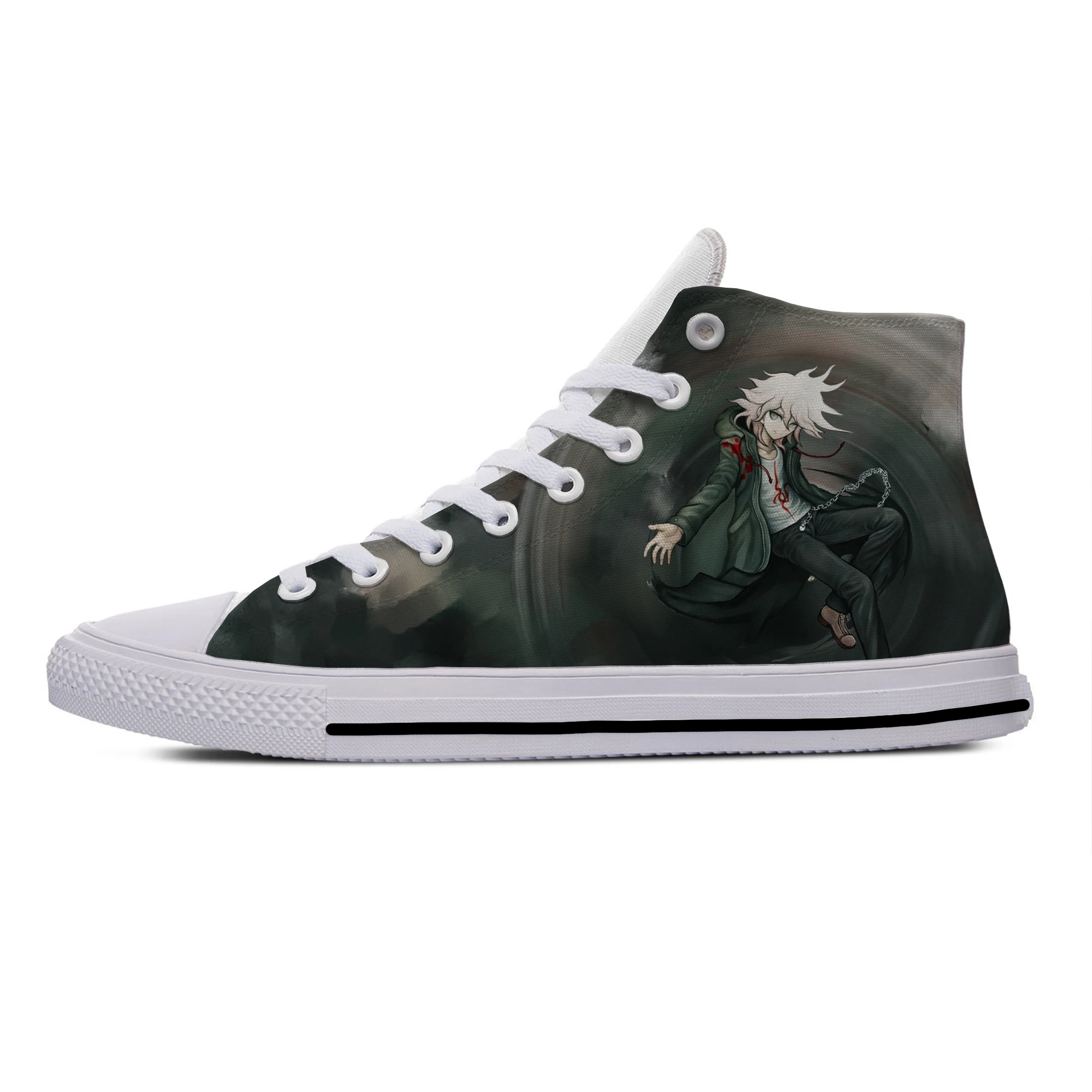 Zapatillas deportivas para hombre y mujer, zapatos informales transpirables de alta calidad, con diseño de Anime de Manga, Danganronpa Nagito Komaeda