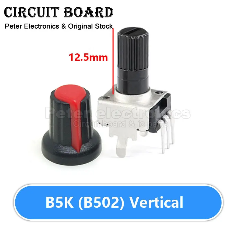 10set RV09 Vertical 12.5mm 7.5mm Shaft 1K2K 5K 10K 20K 50K 100K WH09 0932 Adjustable  3pin Seal Rotary Potentiometer icpart