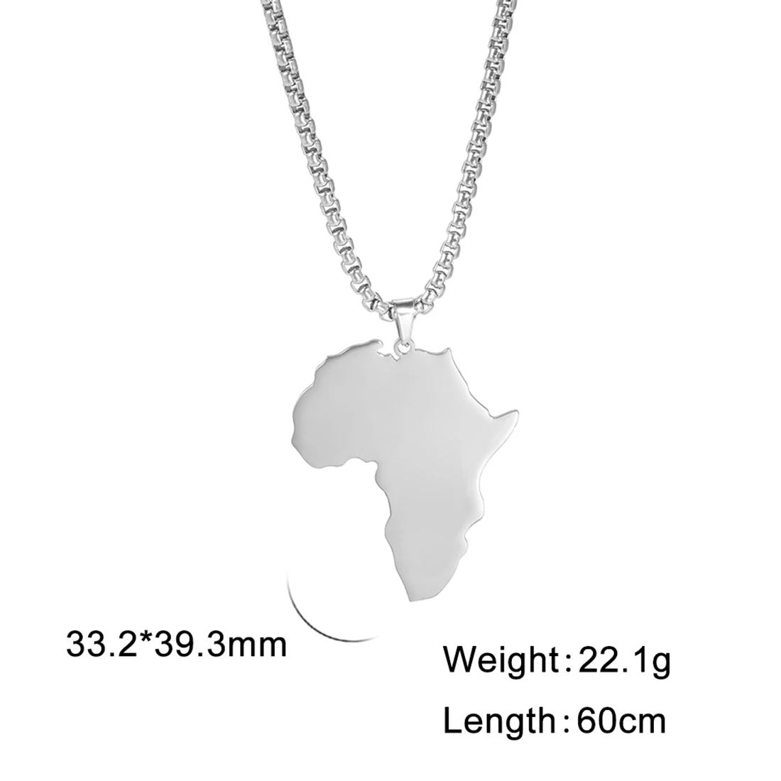 Vassago Smooth Africa Map Pendant Necklace Women Stainless Steel Men Africa Continent Map Jewelry Dainty Pendant Necklace Gift