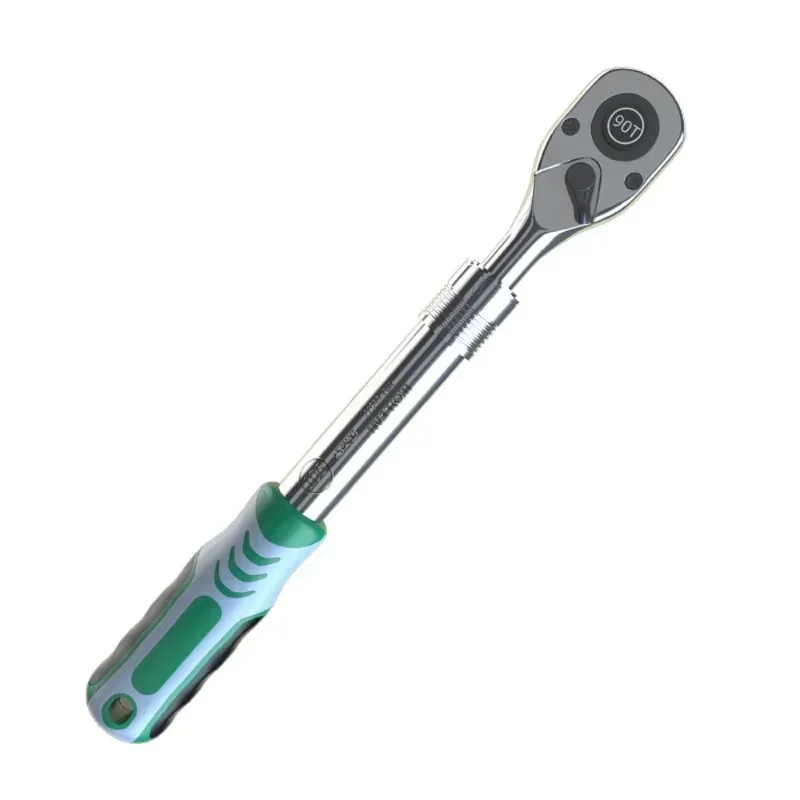 1/2 Inch Retractable Socket Wrench 90 Teeth 1\2 Inch Extended Quick-release Forward Reverse Two-way Ratchet Spanner Repair Tool