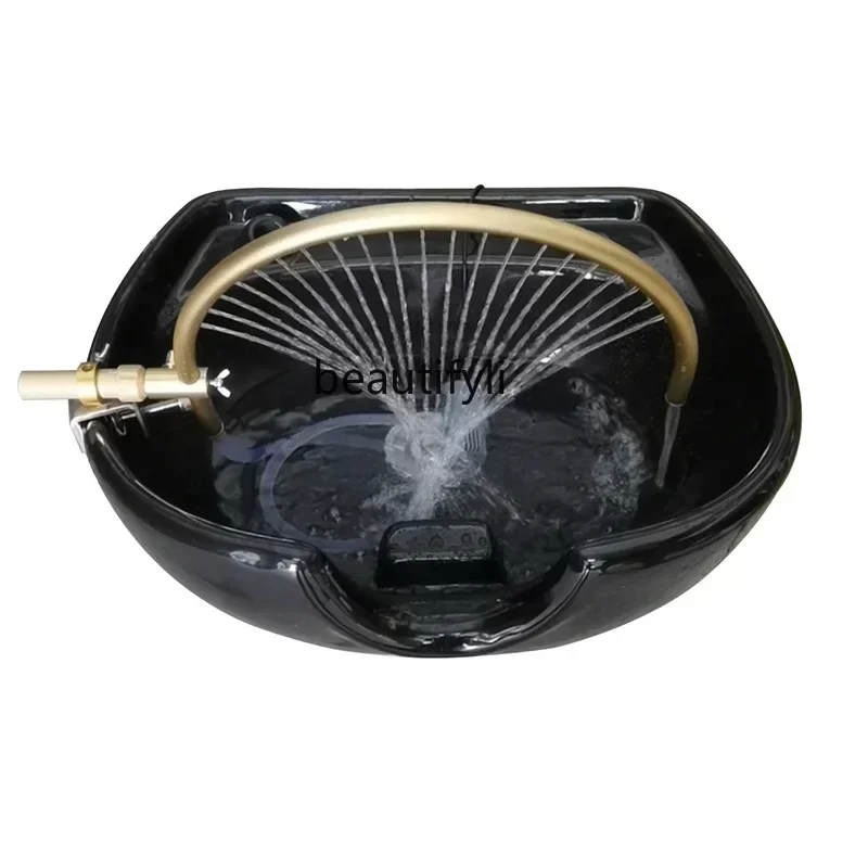 Lit de rinçage pour salon de coiffure, masseur de tête en surpoids, hydrothérapeutique, chaise de shampoing, ajouter de la soupe, eau mobile