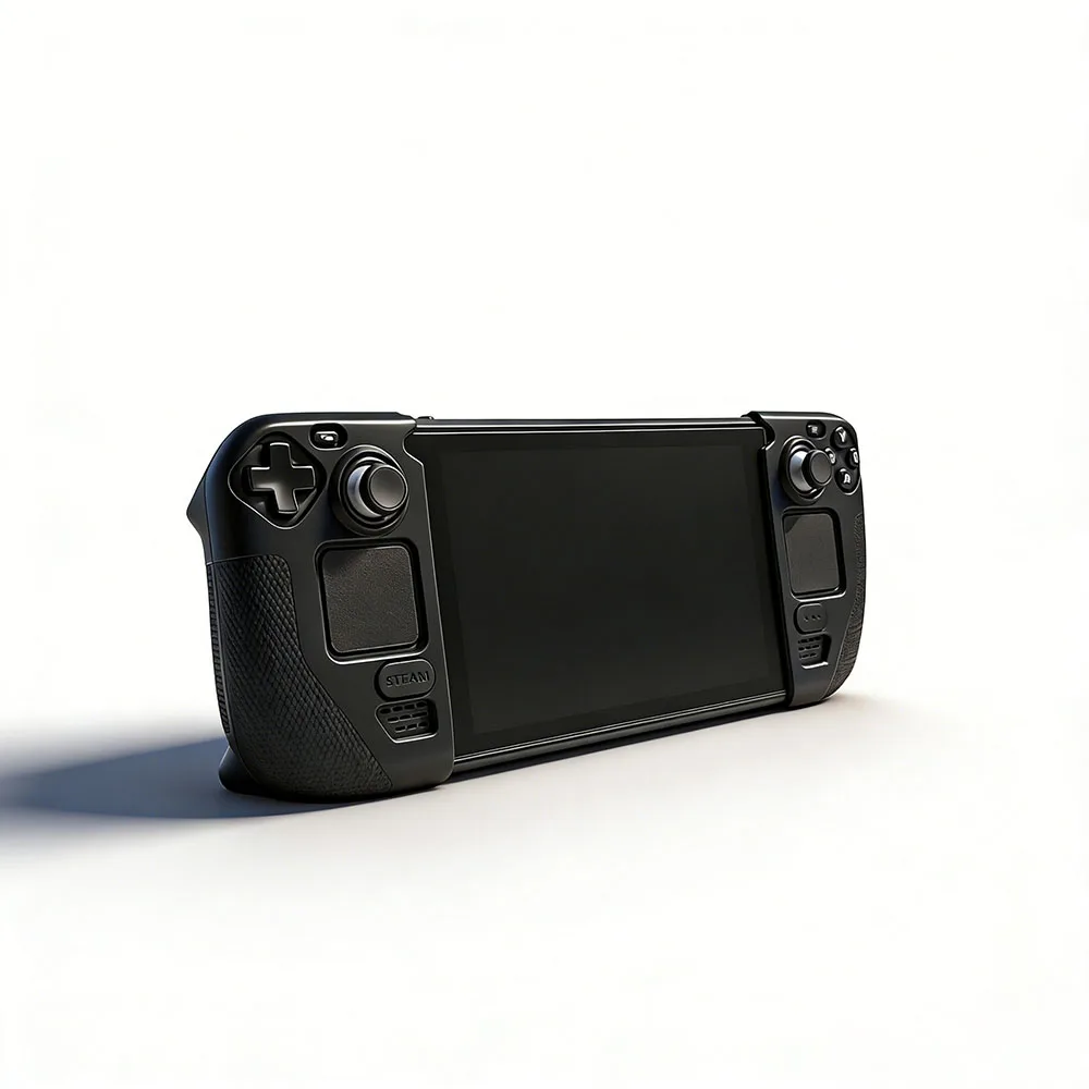 Soft Silicone Skin Cover Case For Steam Deck OLED w/Vinyl Decal Sticker and Thumb Stick Grip Cap Protector view 2