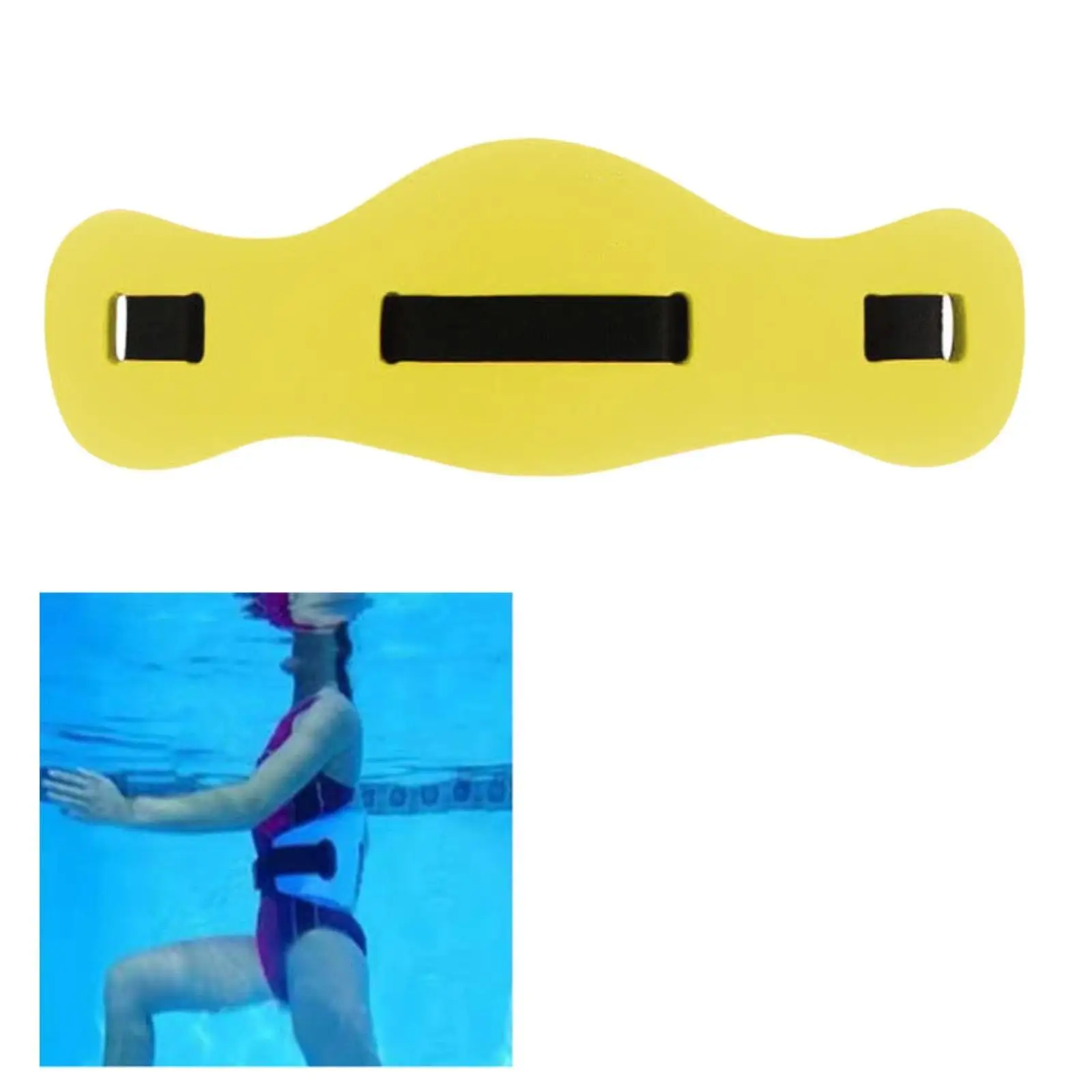 Accessorio per il nuoto con cintura da nuoto posteriore galleggiante per piscina con fibbia in schiuma EVA gialla