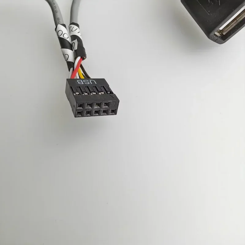 PC Motherboard Cabo USB 2.0, 9Pin, Fêmea para Dual A Splitter, Dados, Cabo curto, Fio 24AWG para Dispositivo USB, Externo, Interno