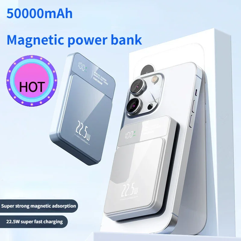 

50000mAh Magsafe Qi Power Bank Magnetic Wireless Charging 22.5W Super Fast Charging Charger for IPhone Samsung Huawei Xiaomi