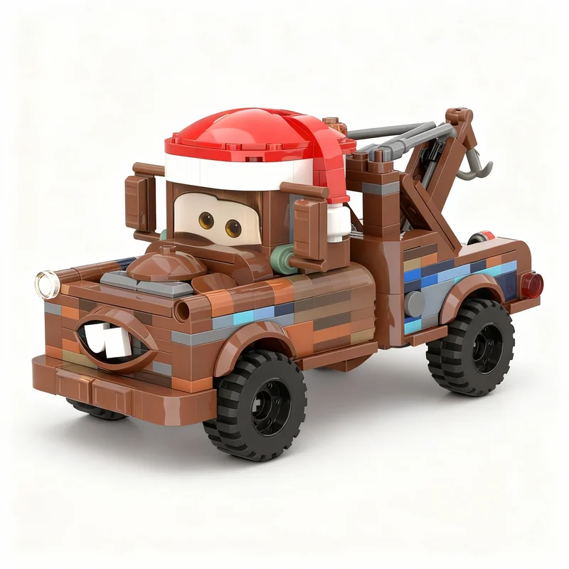 445pcs-moc-tow-mater-christmas-city-champions-racing-model-building-blocks-home-decor-desk-display-shelf-accent-gift-for-adults
