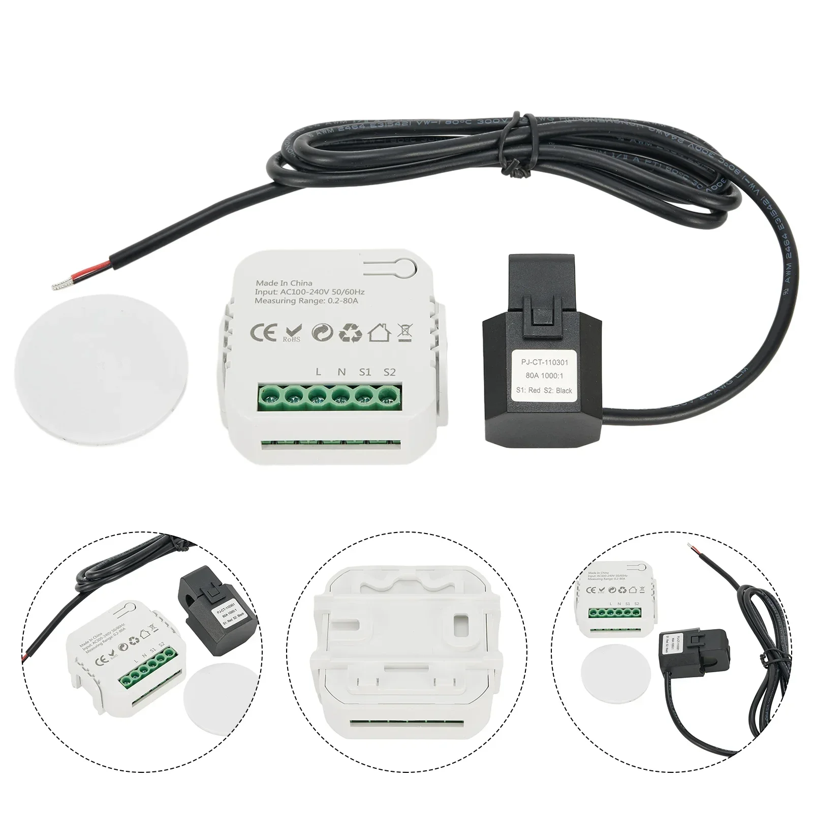 Comprehensive Energy Monitoring Replaceable Accessories Electricity Meters WiFi Energy Meter Voltage With Clamp CT