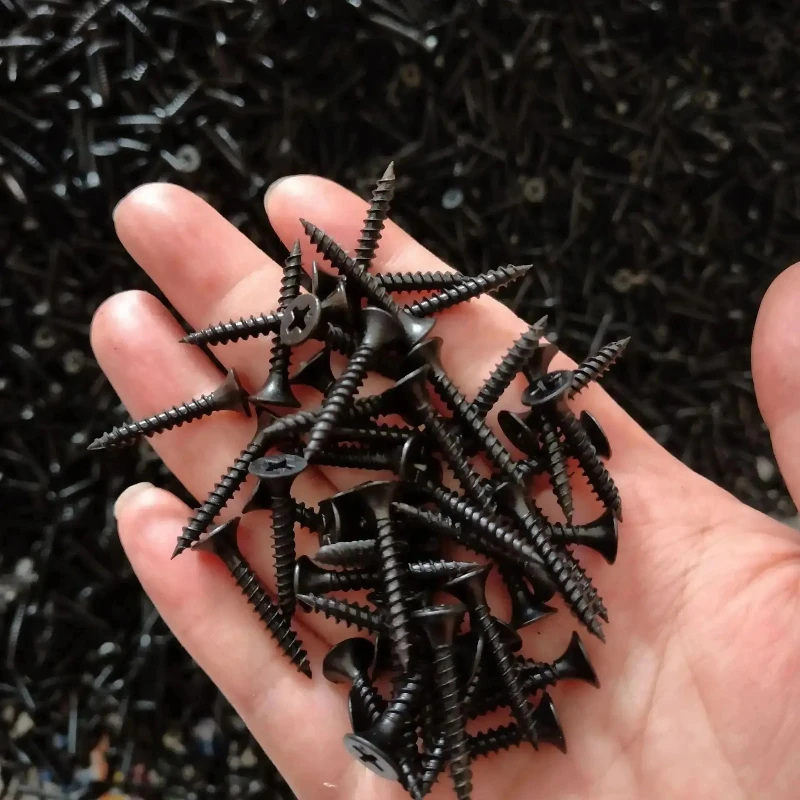 สกรูยึดผนังแบบฟอสเฟตสีดำ, สกรูยึดผนังความแข็งแรงสูง, สกรูยึดผนังแบบเจาะเกลียวในตัว และสกรูยึดแบบหัวแบน