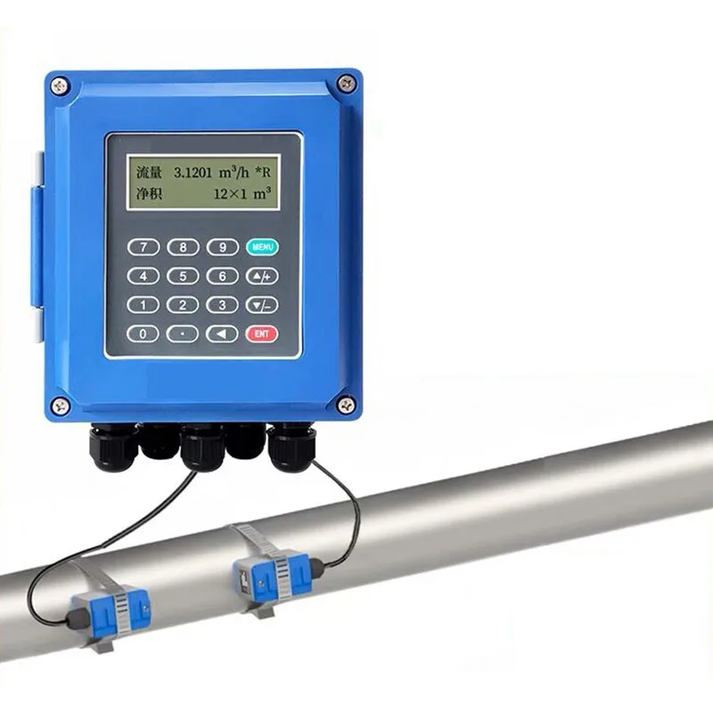 

DN32-6000 Wall Mounted Water Flow Meter Sensor Optional Storage Clamp Sensor Digital Liquid Ultrasonic Flow Meter