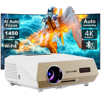 CAIWEI A10p Android Projector 1080P Full HD 1450 ANSILumens Smart TV WiFi Wireless Auto Focus 4K Support Home Cinema for Bedroom