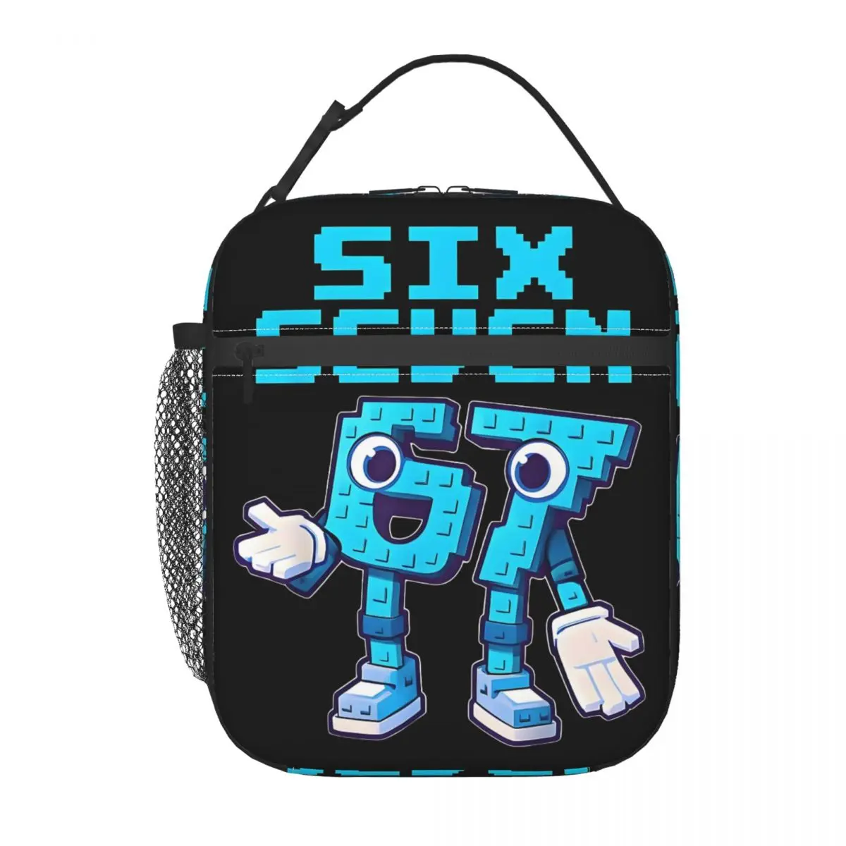 Custom Brainrot Six Seven Italian Insulated Lunch Bag for Women Portable 67 Gaming Meme Thermal Cooler Bento Box School view 2