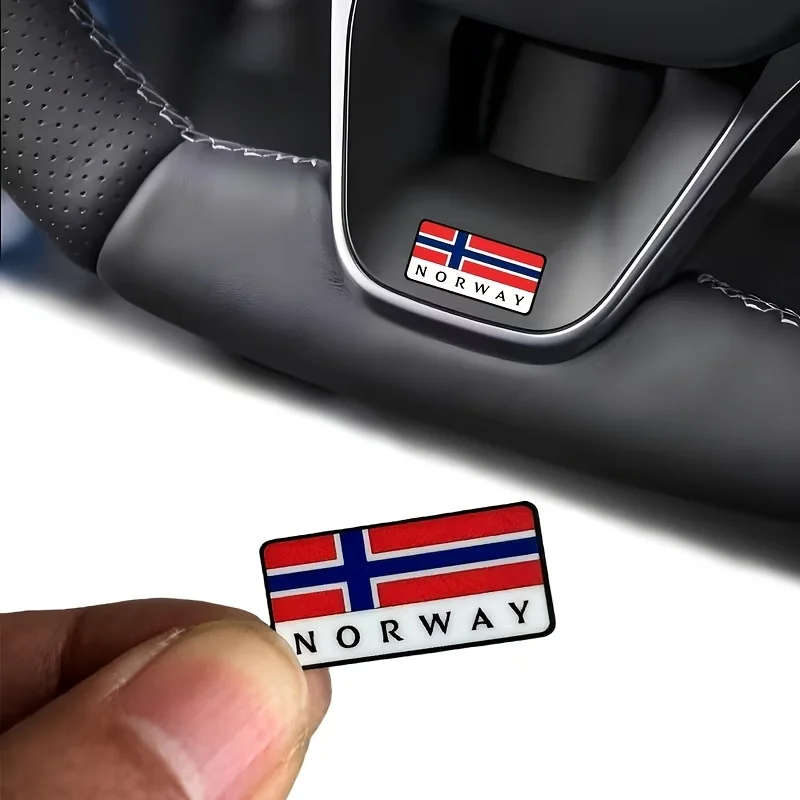 2pcs Norway Flag Style Badge Emblem | Automotive Decals Additions for Car and Motorcycle Helmets All Vehicles