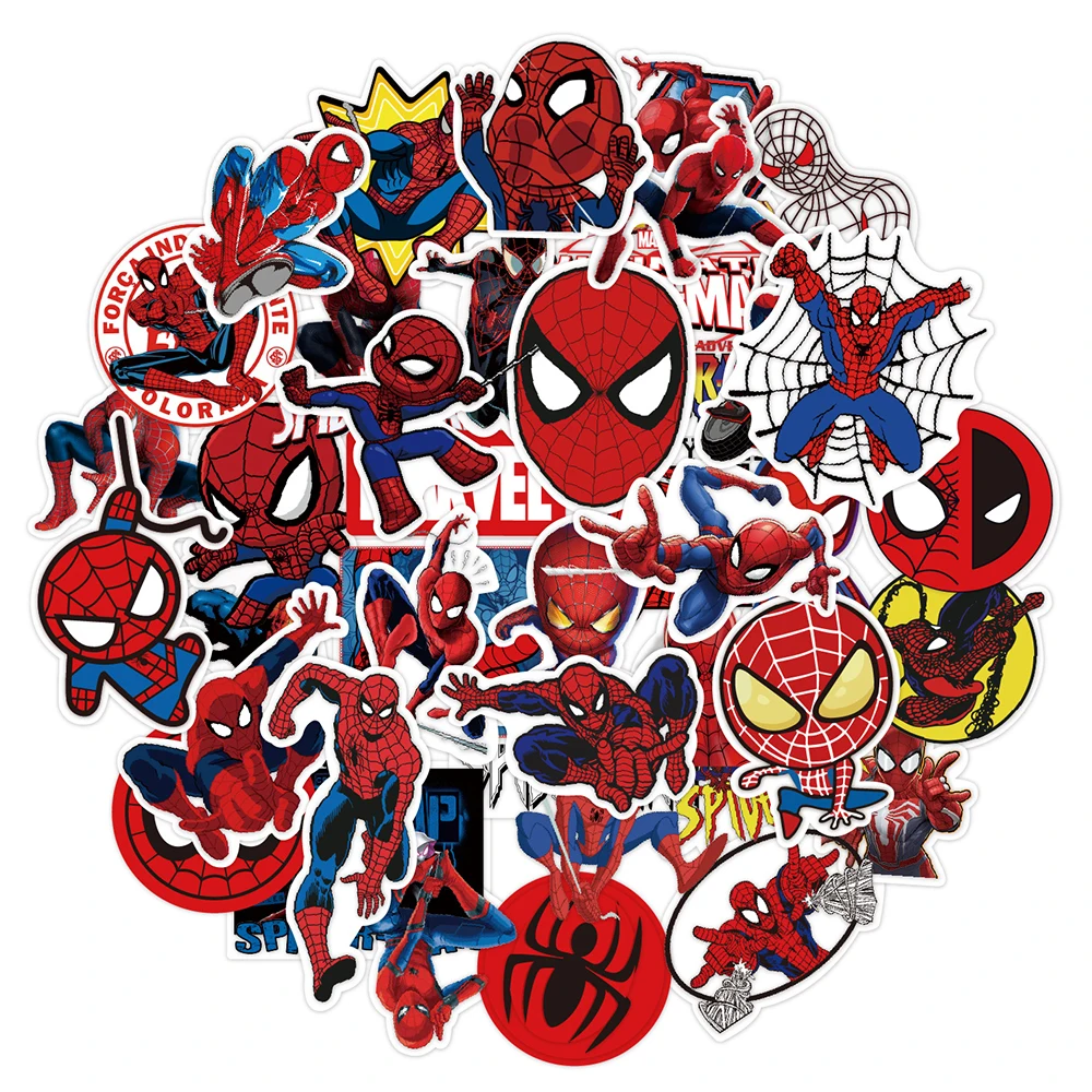 10/30/50PCS Disney Cartoon Spiderman Graffiti Stickers Cool Decals Waterproof Skateboard Laptop Motorcycle Kids DIY Sticker Toy