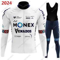 Team Race Ar-Monex 2024 Cycling Jersey Set Mexico Long Sleeve Cycling Clothing Suit Mens Long Sleeve MTB Bike Road Pants Bib