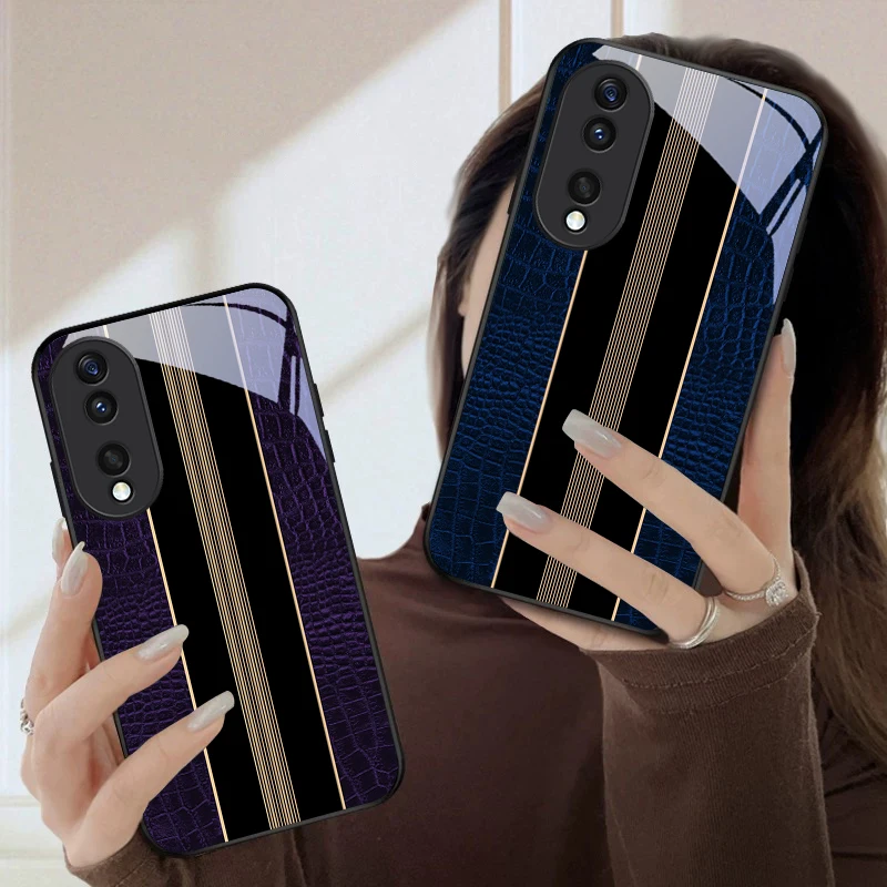 Crocodile skin texture For Honor Magic 4 5 6 Pro 7 X6 X9c X9 X6b X8 X9b X5b X8b 30 Pro+ 50 Pro 70 90 200 Lite Glass Phone Case view 3