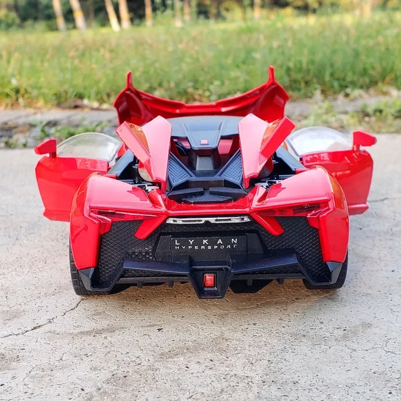 1:24 W Motors Lykan FENYR Hypersport Alloy Sports Car Model Diecast Metal Toy Racing Car Model Sound Light Collection Kids Gifts