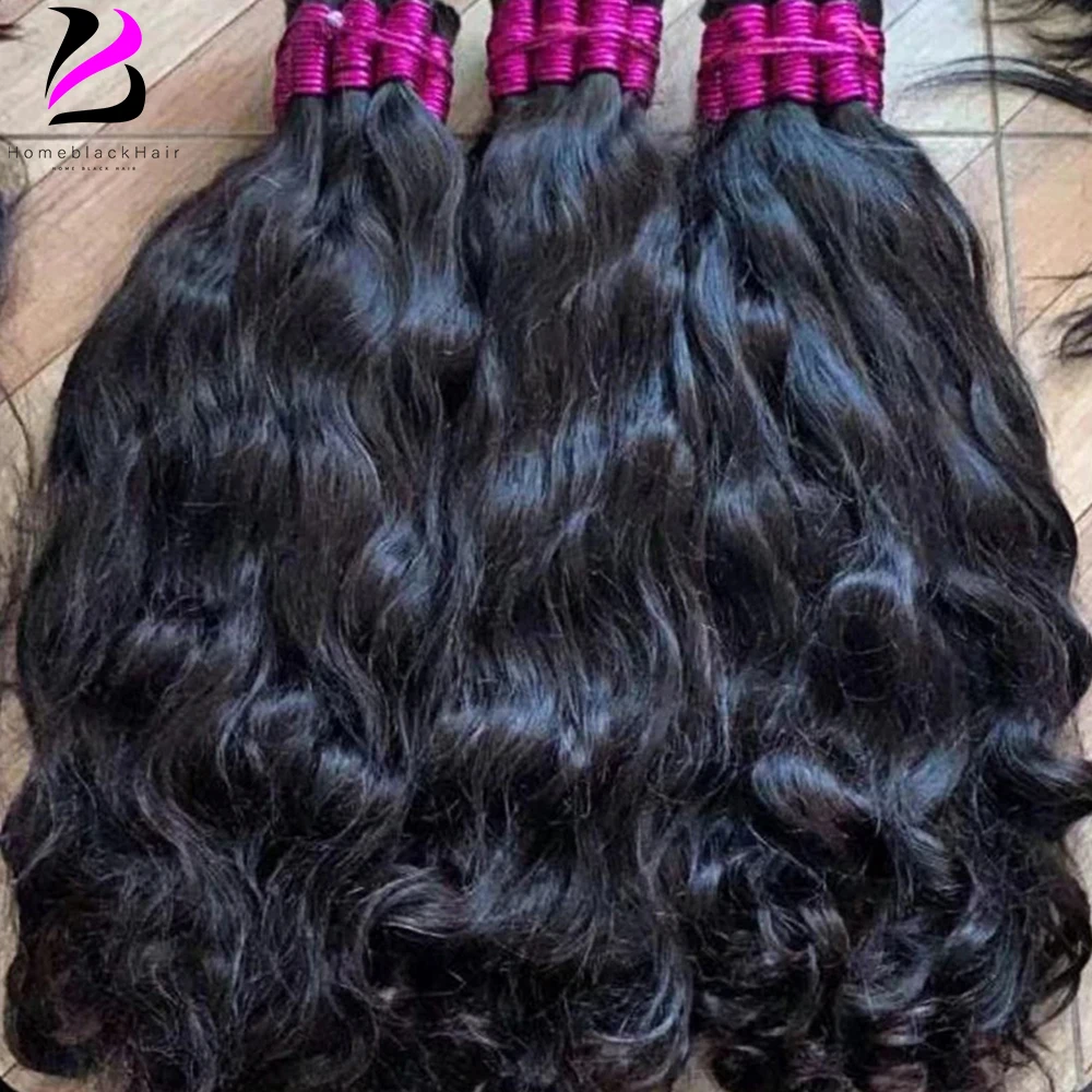 Cabello humano sin trama para trenzar 100% cabello humano virgen a granel, cabello humano rizado sin procesar, extensiones a granel, cabello Remy brasileño