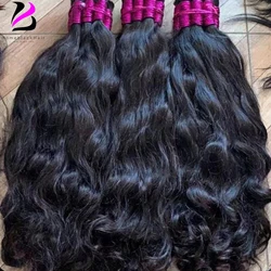 Cabello humano virgen a granel sin trama, cabello humano ondulado profundo para trenzar 100% cabello humano sin procesar, extensiones a granel, cabello Remy brasileño