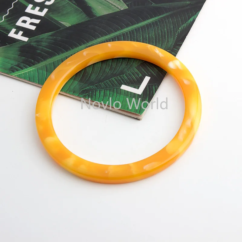 2-10-20 Pcs Resin Round Bag Handle for Handcrafted Handbag Purse Frame DIY Bags Accessories New Amber Bag Handles Wholesale