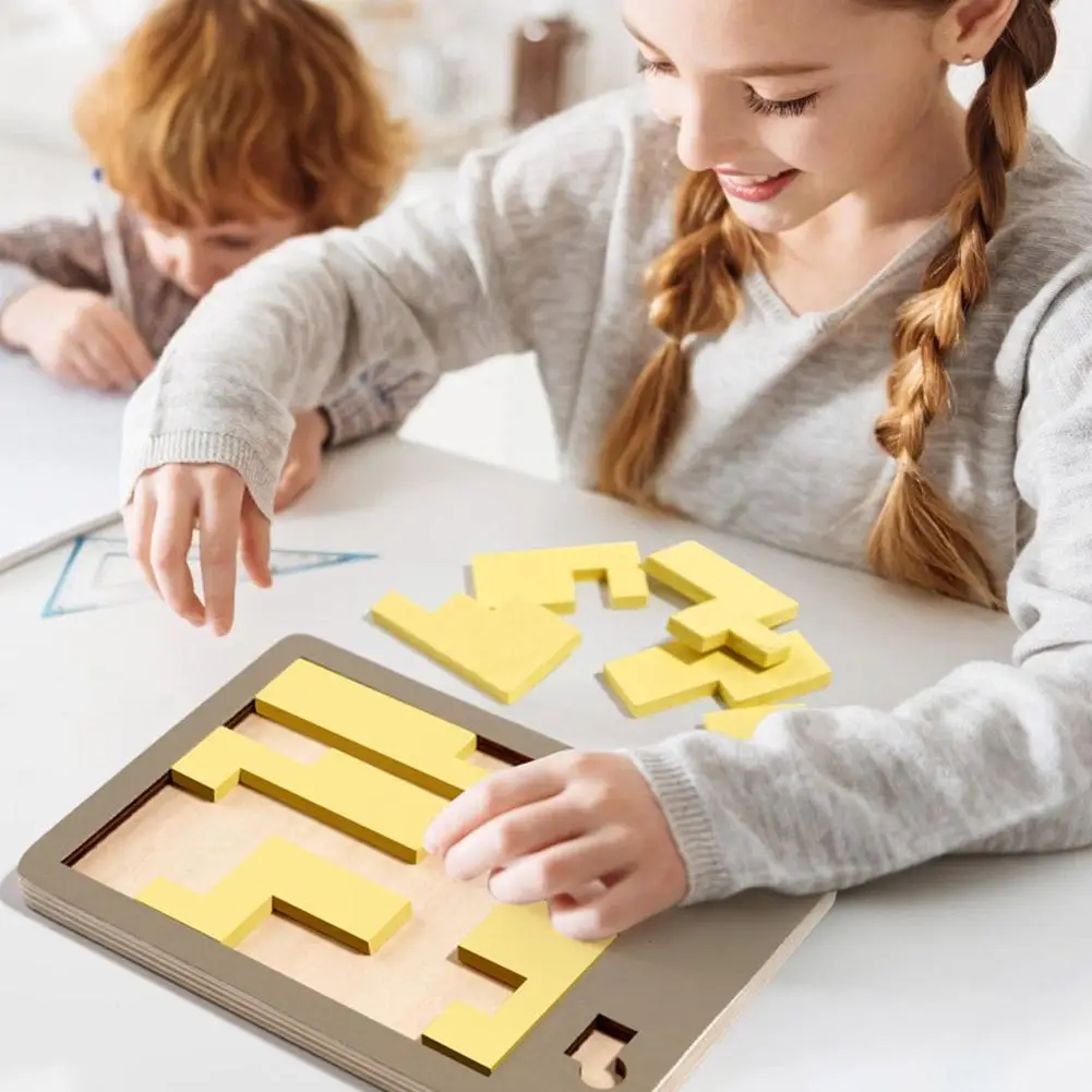 Rompecabezas geométrico de madera para adultos y niños, desafío imposible de descompresión, inteligencia intelectual, rompecabezas, F6Z7