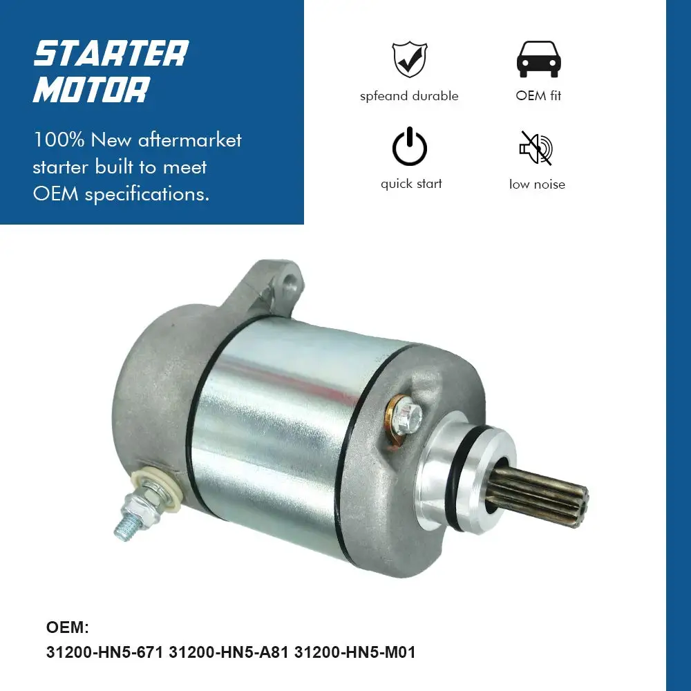 Starter Motor for 2000-2006 Honda 350 Four Trax FourTrax Rancher TRX350FE TRX350FM TRX350TE TRX350TM with Replace