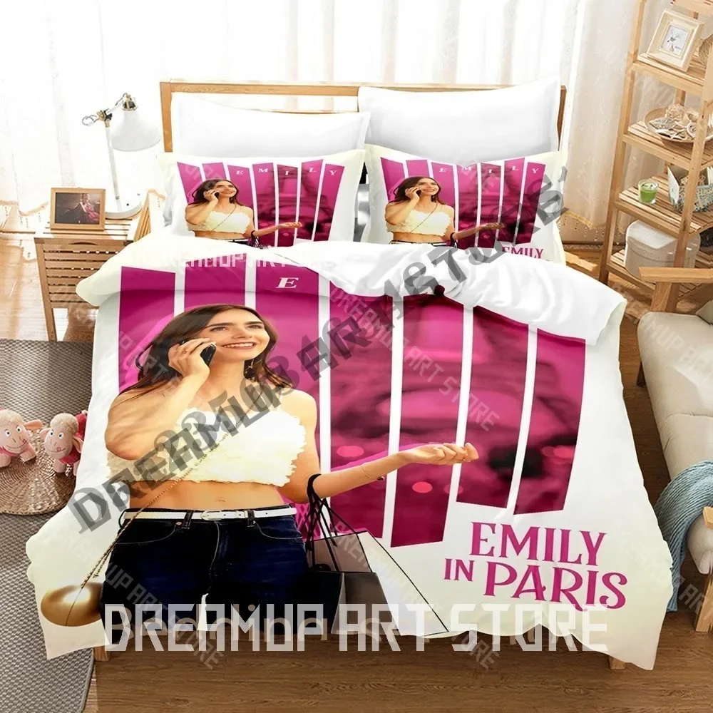 3D Print Emily In Paris TV Bedding Set Single Twin Full Queen King Size Bed Set Adult Kid Bedroom Duvetcover Sets Cool Bed