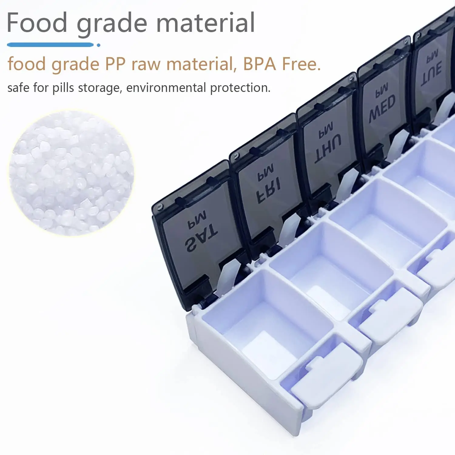 Small Medicine Box Packaging Mini Storage Box 7 days Large Capacity Portable Portable Medicine Dispenser