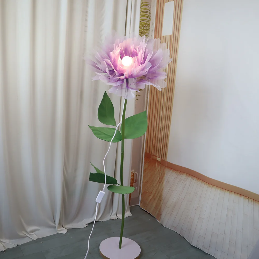 

Искусственный большой пряжи, цветок пиона с лампой, размещение пола в гостиной, украшение для помолвки, праздничные принадлежности, искусственные цветы