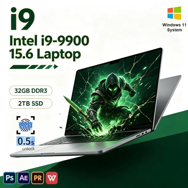 New Hot 15.6" Premium Notebook 2026 Intel i9-9900 120Hz FHD IPS 16/32GB 2TB SSD Win11 Office PC Laptop