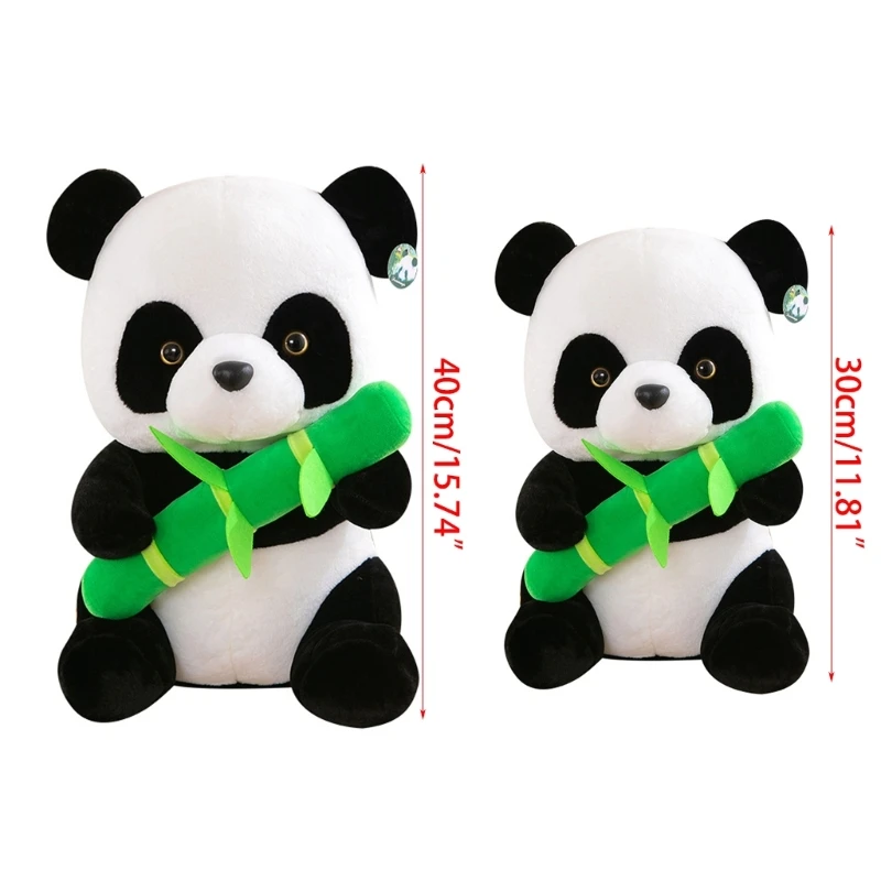 12/16 Brinquedo pelúcia macio bambu-panda para crianças Boneca panda Travesseiro pelúcia fofo Decoração casa