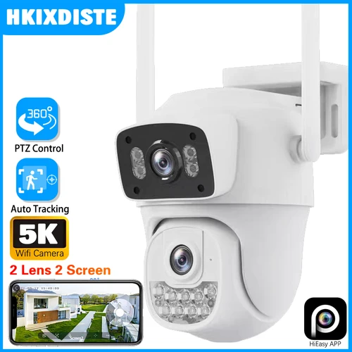 Cámara IP HiEasy App Wifi PTZ lente Dual 5K10MP HD cámara IP para exteriores 5MP seguimiento automático protección de seguridad vigilancia CCTV P2P