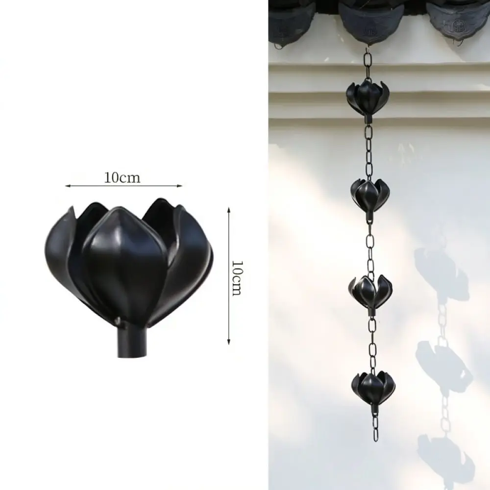 Metal Rain Chain For Garden Drainage Magnolia Design Roof Gutter Alternative Decorative Water Feature Outdoor Accessory