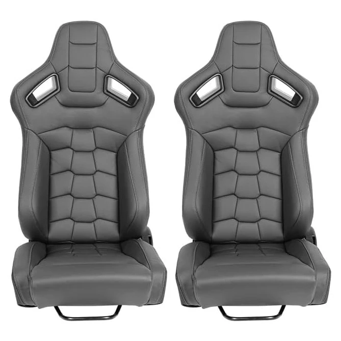 JIABEIR 1074B Dark Grey High Quality Leather Sim Racing Gaming Bucket Universal Adjustable Vehicle Car Seats