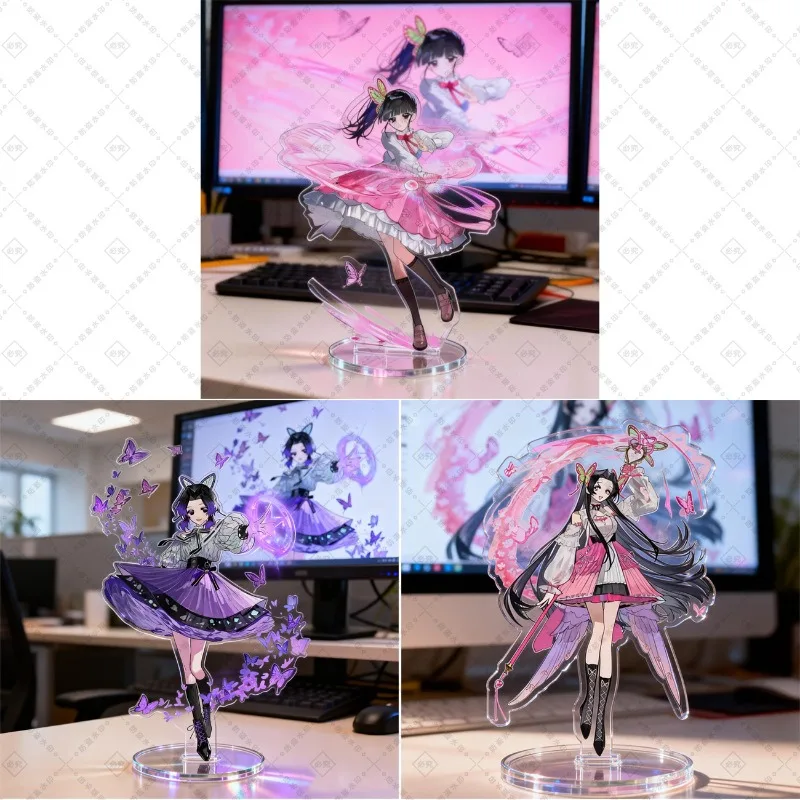 

10cm Demon Slayer Anime Peripheral Acrylic Stand Model Shinobu Kanae Kimetsu No Yaiba Desk Decoration Plate Toy Collect Gift