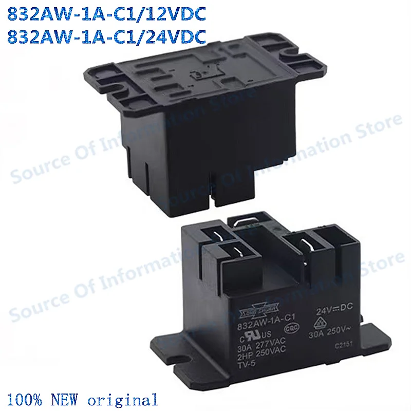 

5Pcs 832AW-1A-C1/12VDC/24VDC Power Relay 4Pin 30A