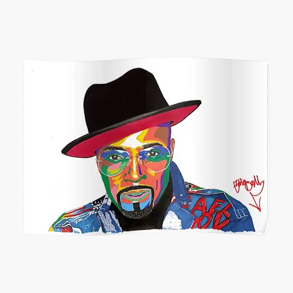 Hand Drawn Portrait Of Teddy Riley By Ed  Poster Decor Funny Painting Picture Decoration Print Modern Mural Vintage No Frame