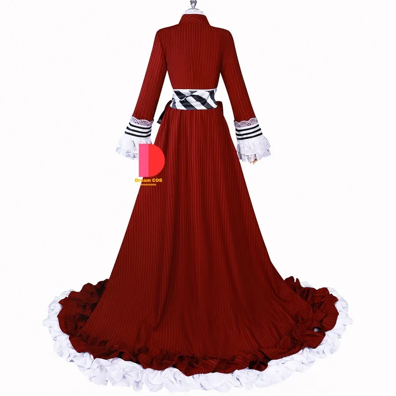 Ciel Black Tea Cup Cosplay Costume Butler Victorian-style Gown Red Gothic Lolita Party Essential Set Wig Halloween Best-sell # 1