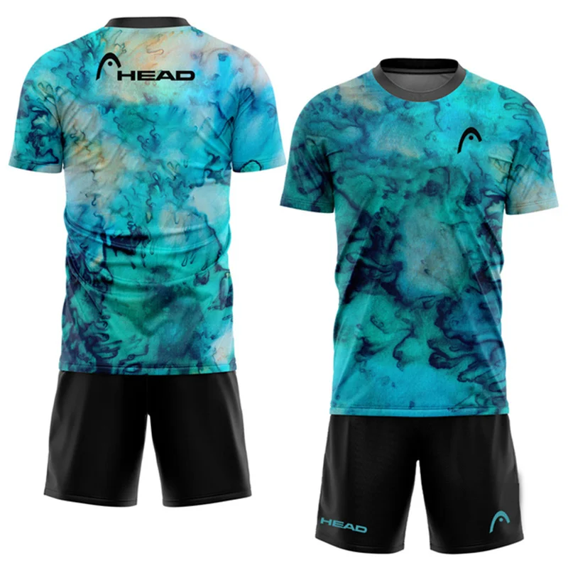 Fashion Breathable Men's Tennis Sportswear Outdoor Sports Badminton Training Clothes Summer Running Loose Sets Short Sleeve Suit - view 4