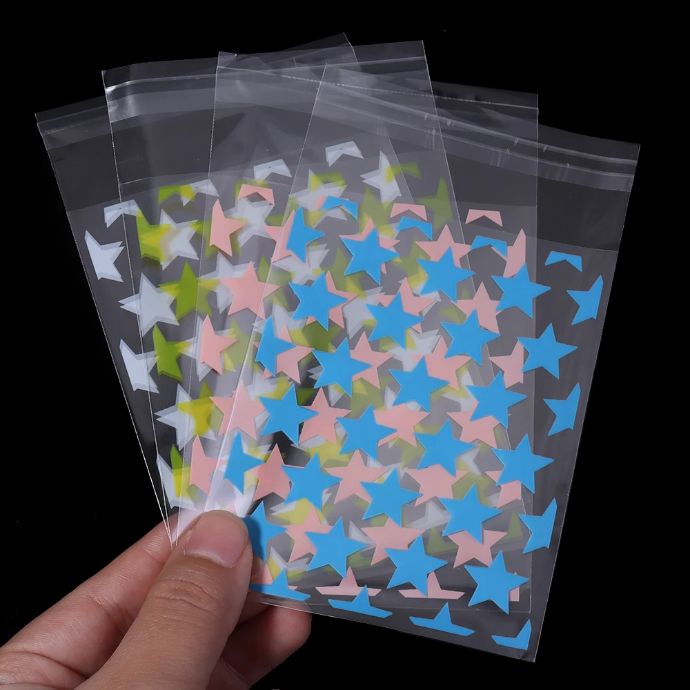 50pcs Star Plastic Self-adhesive Bag Transparent Opp Jewelry Storage Pouch For Necklace Bracelet Jewelry Gifts Packaging Bag