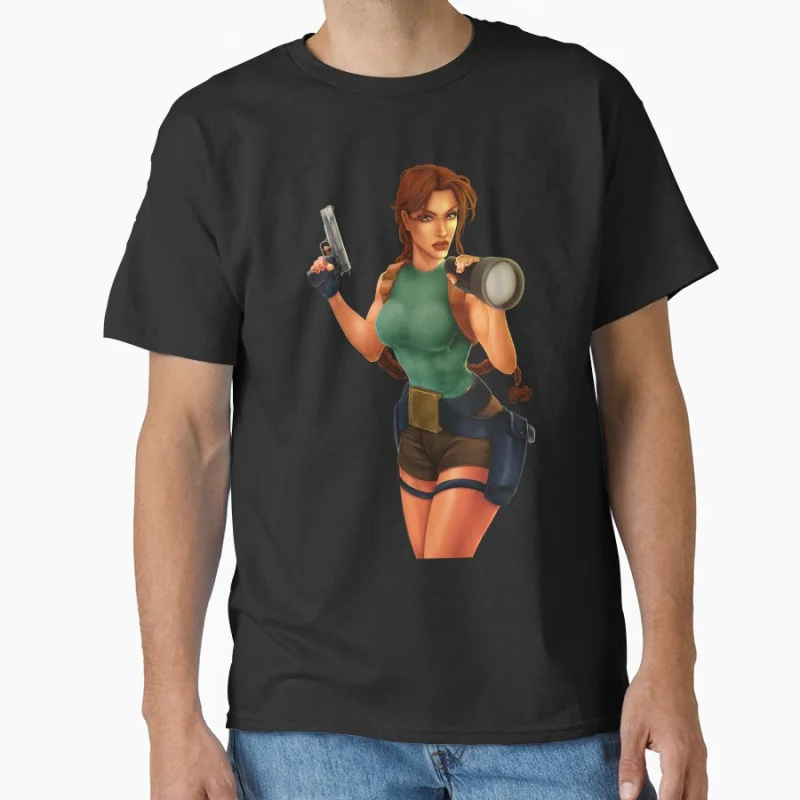 

Last Revelation Tomb Raider Lara Croft The Angel Of Darkness 80s Video game Gift t shirt Large size Tops printed men's Clothes